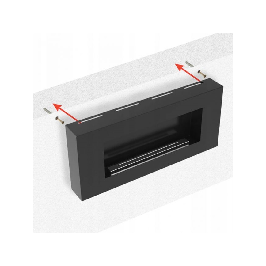 Kratki - Muur BIO-open haard 40x90 cm 1,5kW zwart