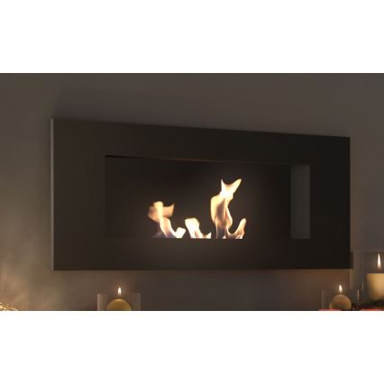 Kratki - Inbouw BIO-open haard 40x90 cm 2kW zwart