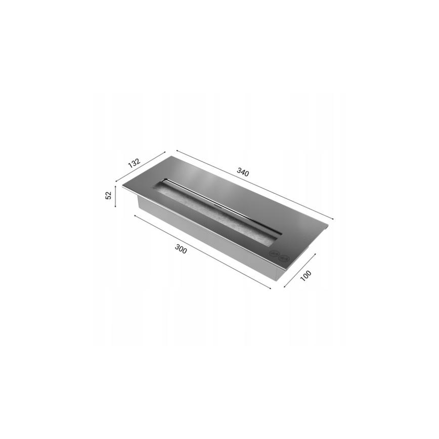 Kratki - Inbouw BIO-open haard 40x90 cm 2kW zwart