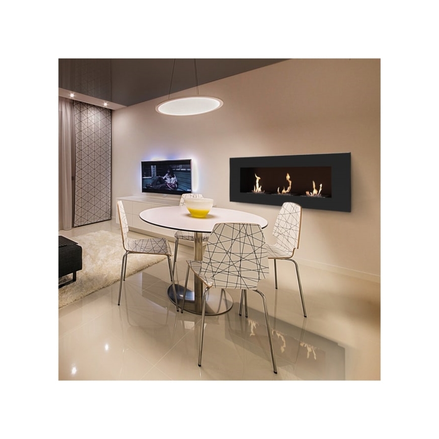 Kratki - Inbouw BIO-open haard 40x120 cm 3x1,1kW zwart