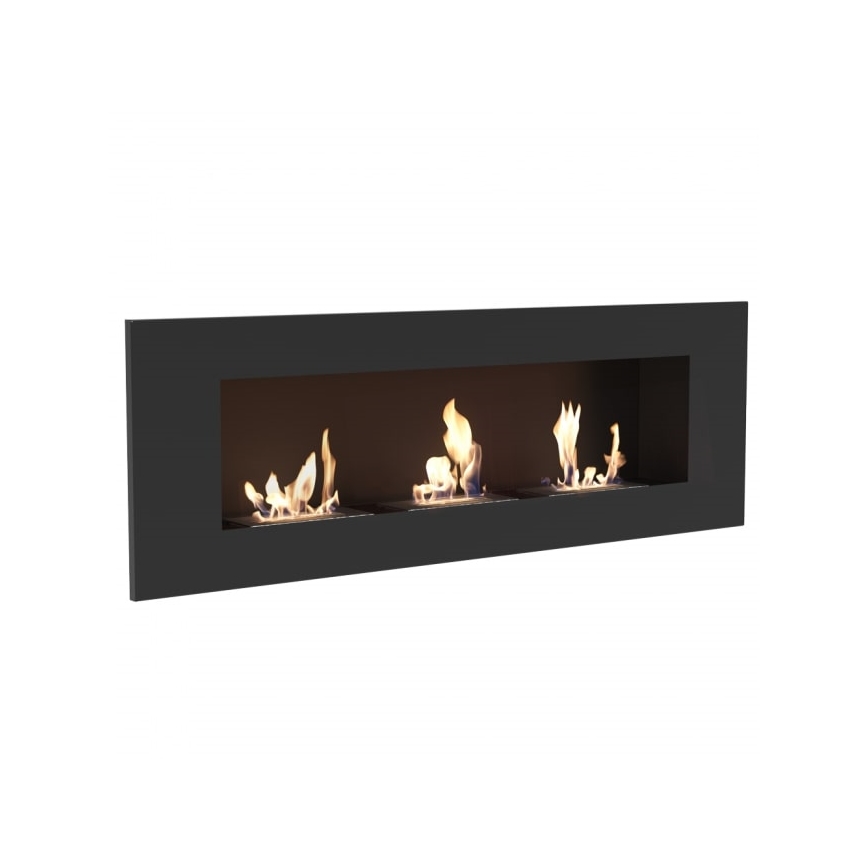 Kratki - Inbouw BIO-open haard 40x120 cm 3x1,1kW zwart