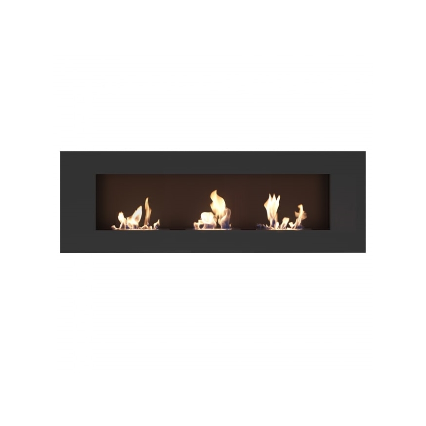 Kratki - Inbouw BIO-open haard 40x120 cm 3x1,1kW zwart