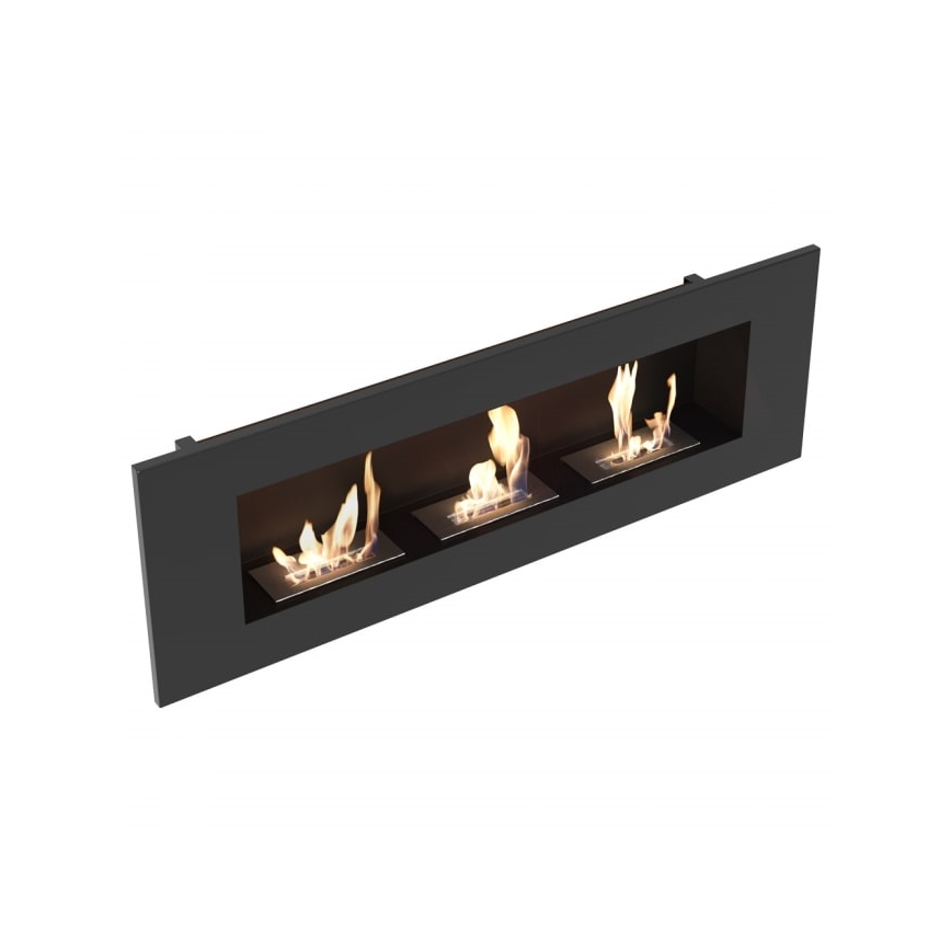 Kratki - Inbouw BIO-open haard 40x120 cm 3x1,1kW zwart