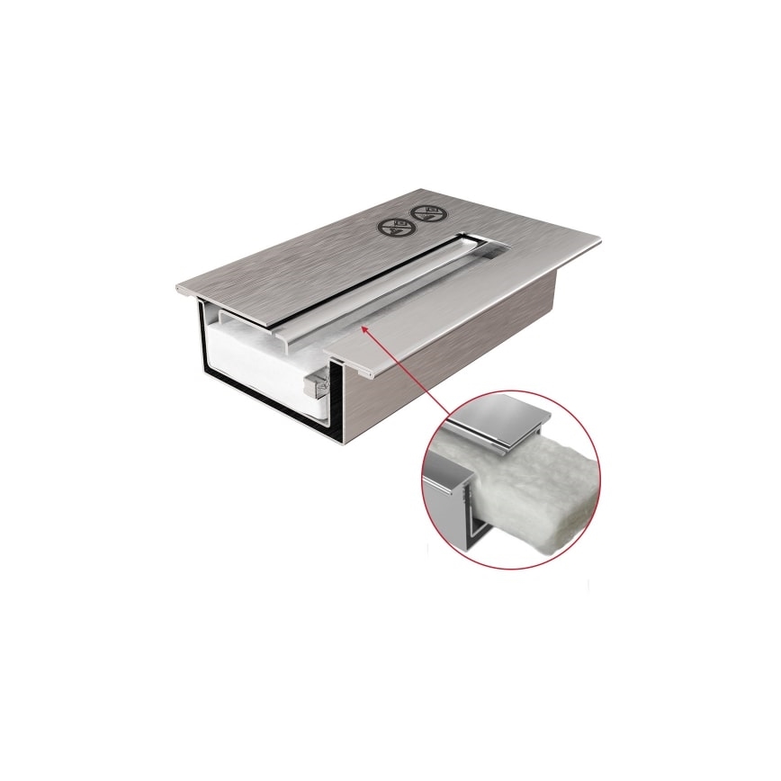 Kratki - Inbouw BIO-open haard 40x120 cm 3x1,1kW zwart