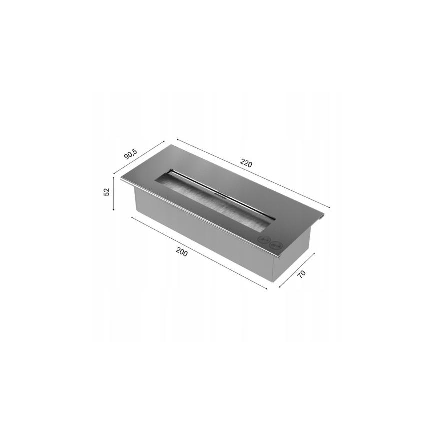 Kratki - Inbouw BIO-open haard 40x120 cm 3x1,1kW zwart