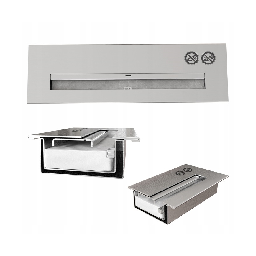 Kratki - BIO-open haard 10x67 cm 3kW zwart