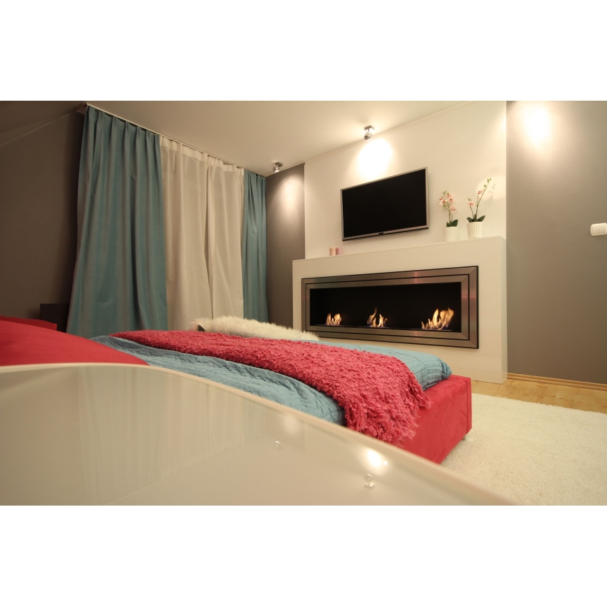 Kratki - Inbouw BIO-open haard 65x180 cm 3x2,5kW glanzend chroom