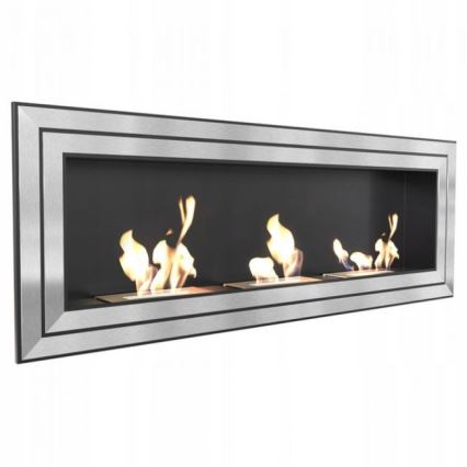 Kratki - Inbouw BIO-open haard 65x180 cm 3x2,5kW glanzend chroom