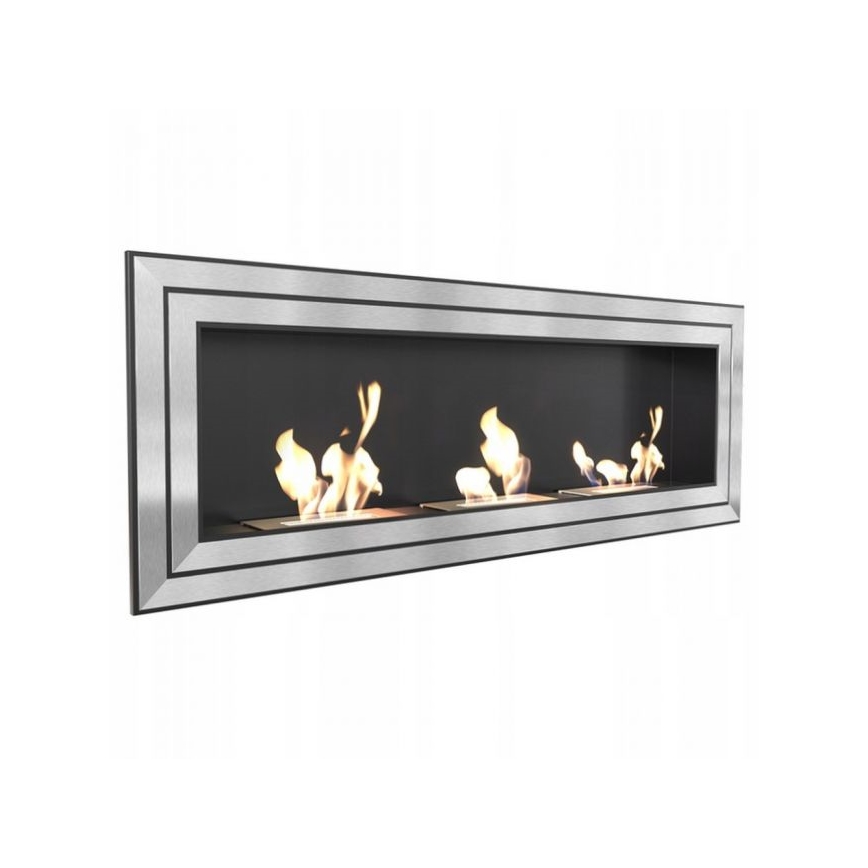 Kratki - Inbouw BIO-open haard 65x180 cm 3x2,5kW glanzend chroom