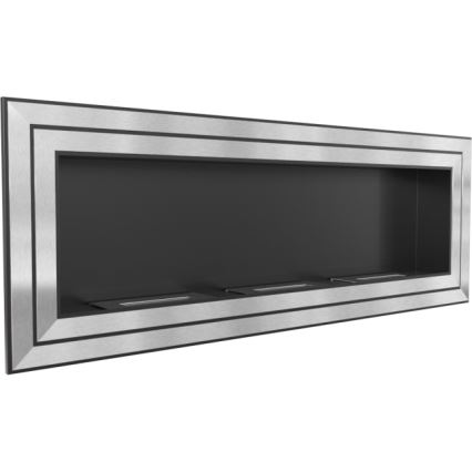 Kratki - Inbouw BIO-open haard 65x180 cm 3x2,5kW glanzend chroom