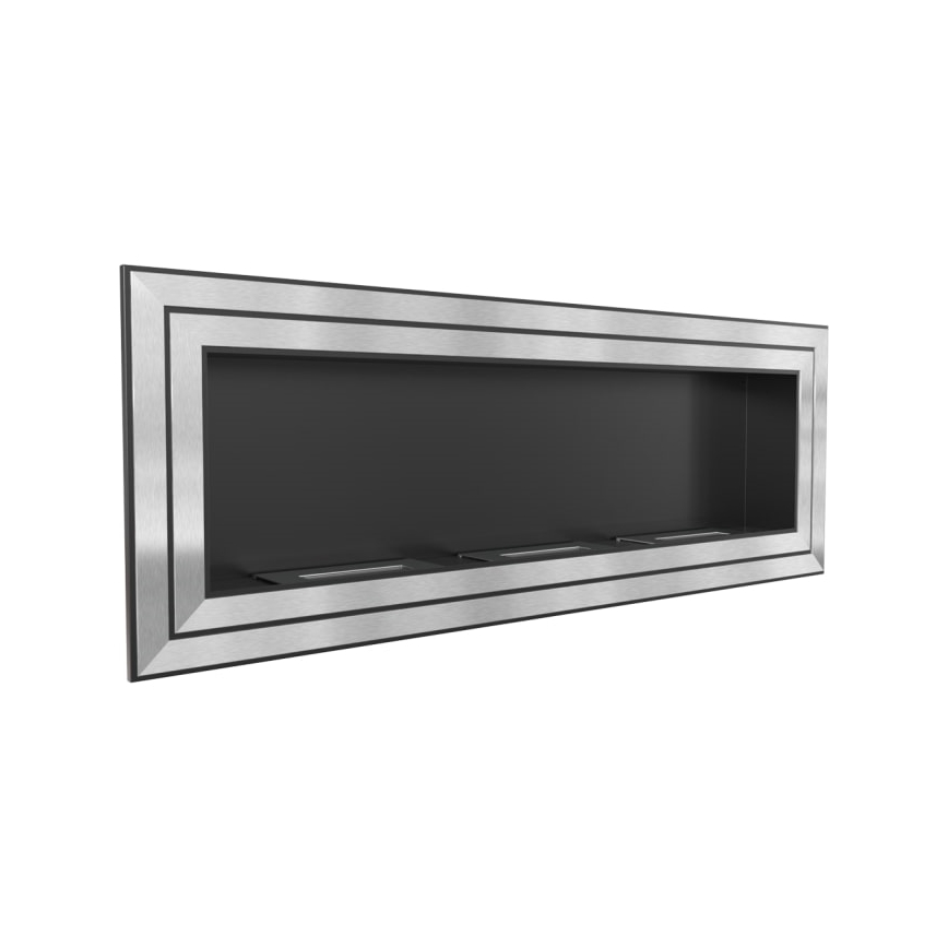 Kratki - Inbouw BIO-open haard 65x180 cm 3x2,5kW glanzend chroom