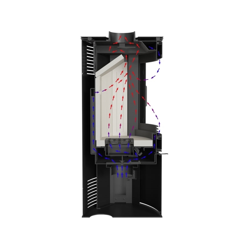 Kratki - Houtkachel van staal 10kW 150mm
