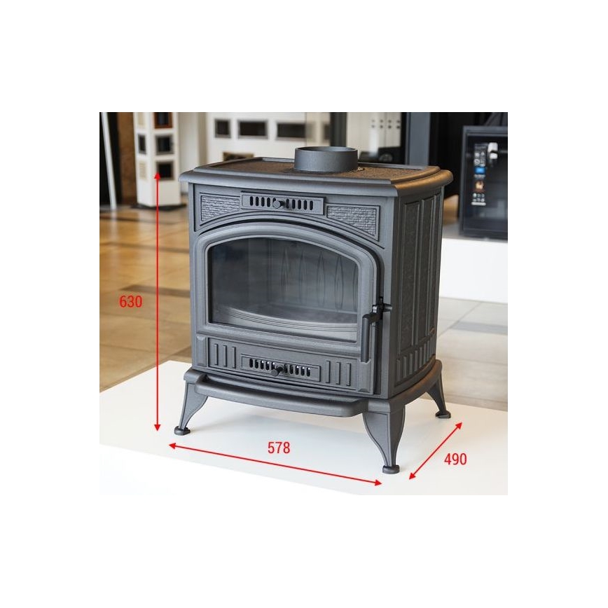 Kratki - Gietijzeren houtkachel 8kW 150mm