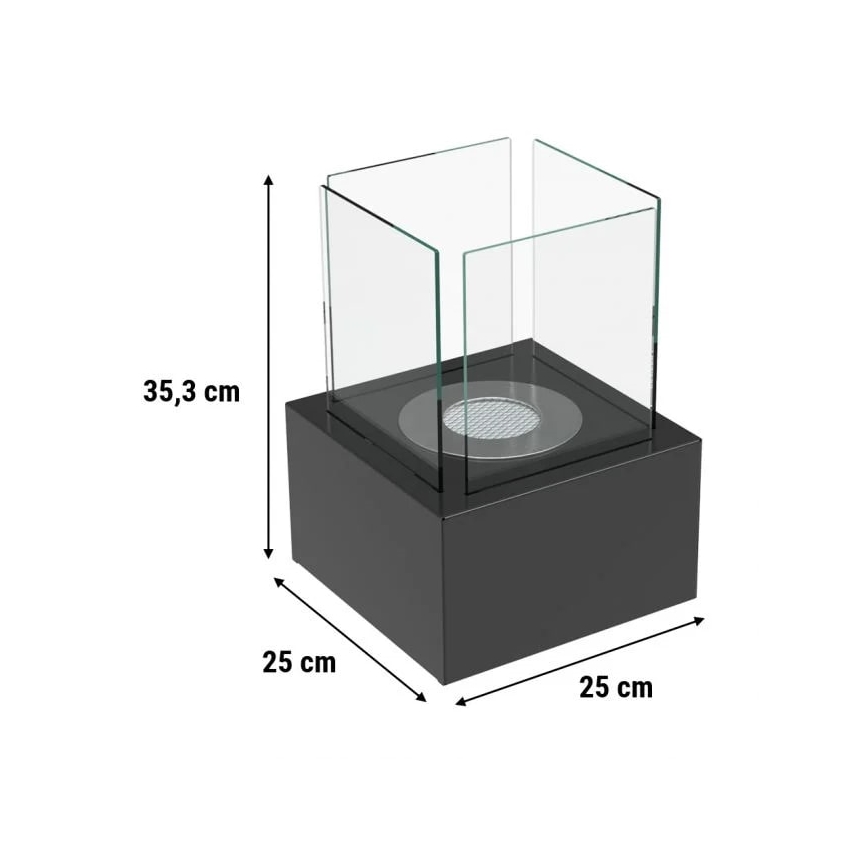 Kratki - BIO-open haard 35,3x25 cm 1kW zwart