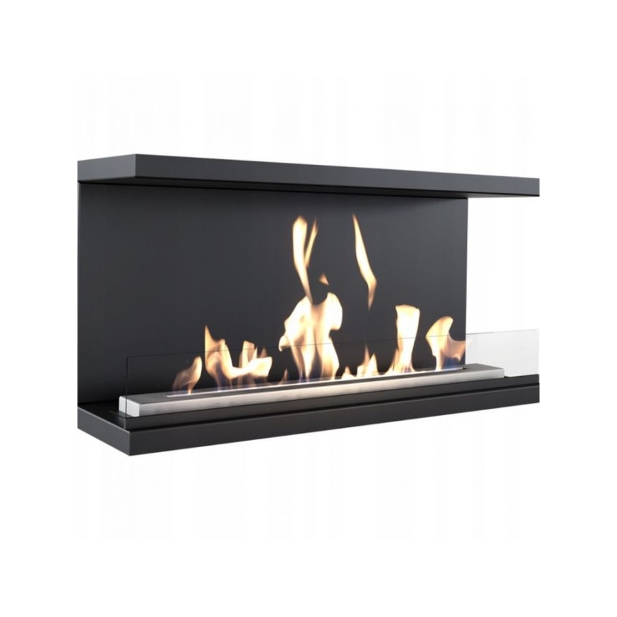 Kratki - Inbouw BIO-open haard 50x100 cm 3,5kW zwart