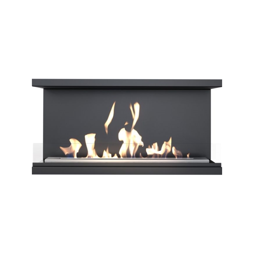 Kratki - Inbouw BIO-open haard 50x100 cm 7kW zwart