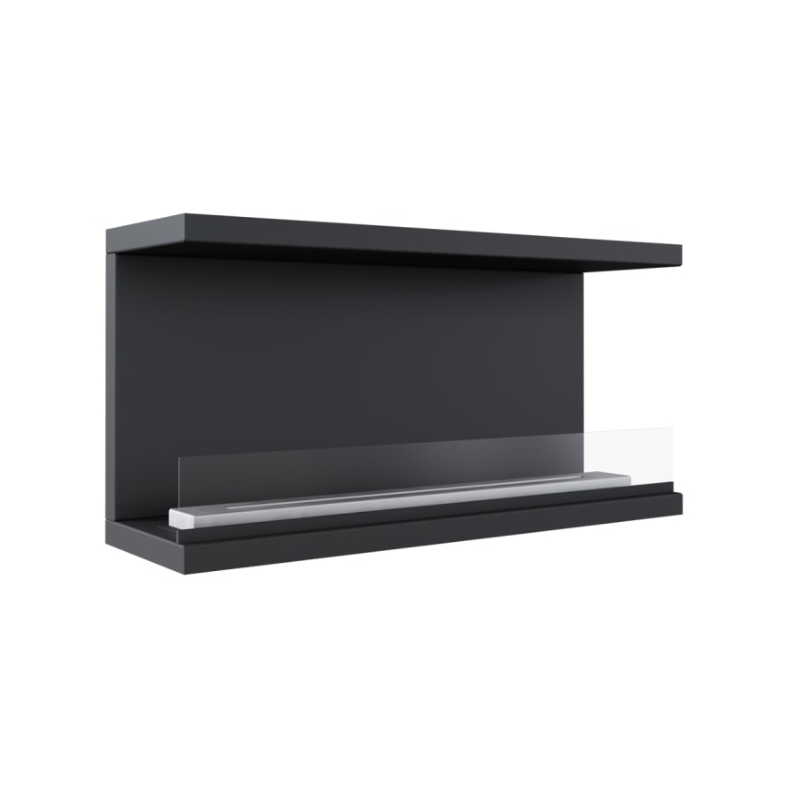 Kratki - Inbouw BIO-open haard 50x100 cm 7kW zwart