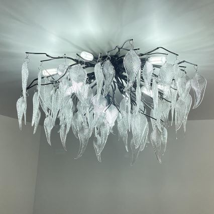 Kristallen hangende kroonluchter 10xG9/40W/230V zwart