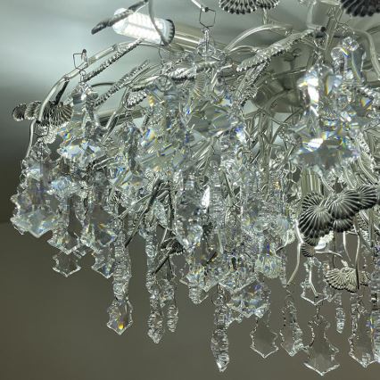 Kristallen hangende kroonluchter 12xG9/40W/230V glanzend chroom