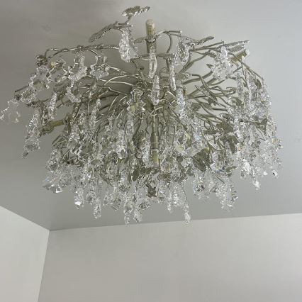 Kristallen hangende kroonluchter 12xG9/40W/230V glanzend chroom