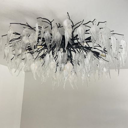 Kristallen hangende kroonluchter 12xG9/40W/230V zwart