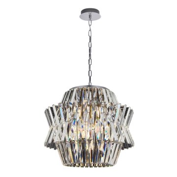 Kristallen hanglamp aan een ketting CROWN 12xE14/40W/230V glanzend chroom