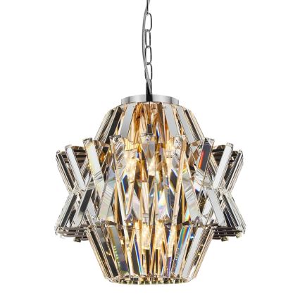 Kristallen hanglamp aan een ketting CROWN 4xE14/40W/230V chroom