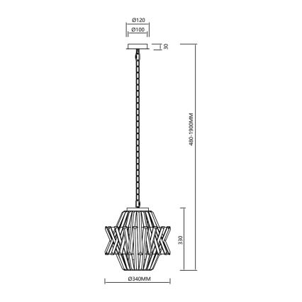 Kristallen hanglamp aan een ketting CROWN 4xE14/40W/230V chroom