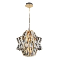 Kristallen hanglamp aan een ketting CROWN 4xE14/40W/230V goud