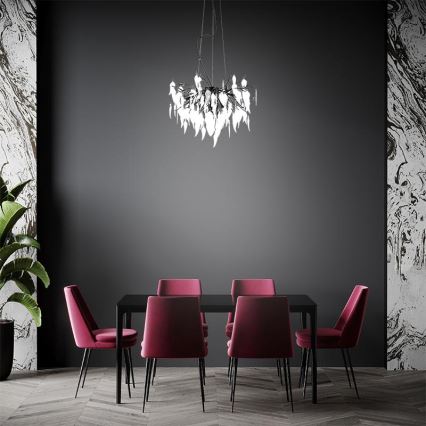 Kristallen hanglamp aan een koord 10xG9/40W/230V zwart