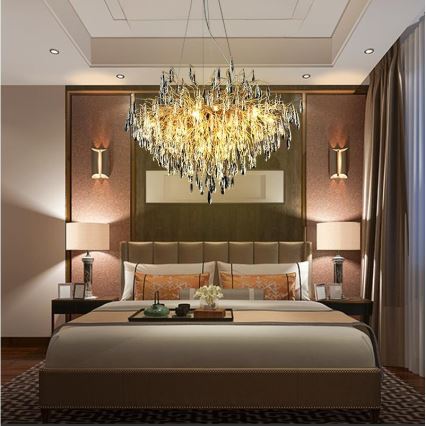 Kristallen hanglamp aan een koord 11xG9/40W/230V goud