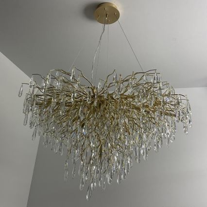 Kristallen hanglamp aan een koord 11xG9/40W/230V goud
