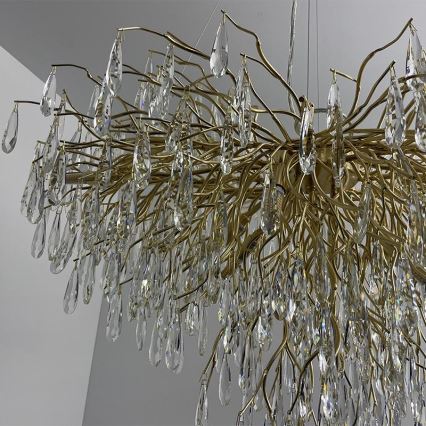 Kristallen hanglamp aan een koord 11xG9/40W/230V goud