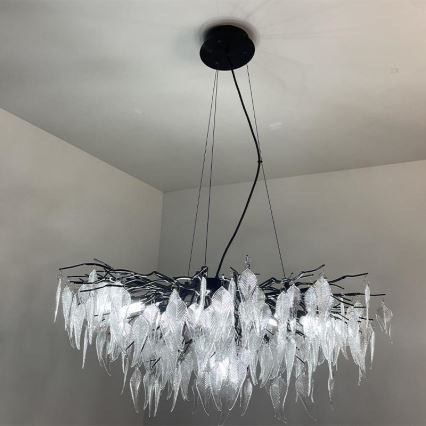 Kristallen hanglamp aan een koord 12xG9/40W/230V zwart