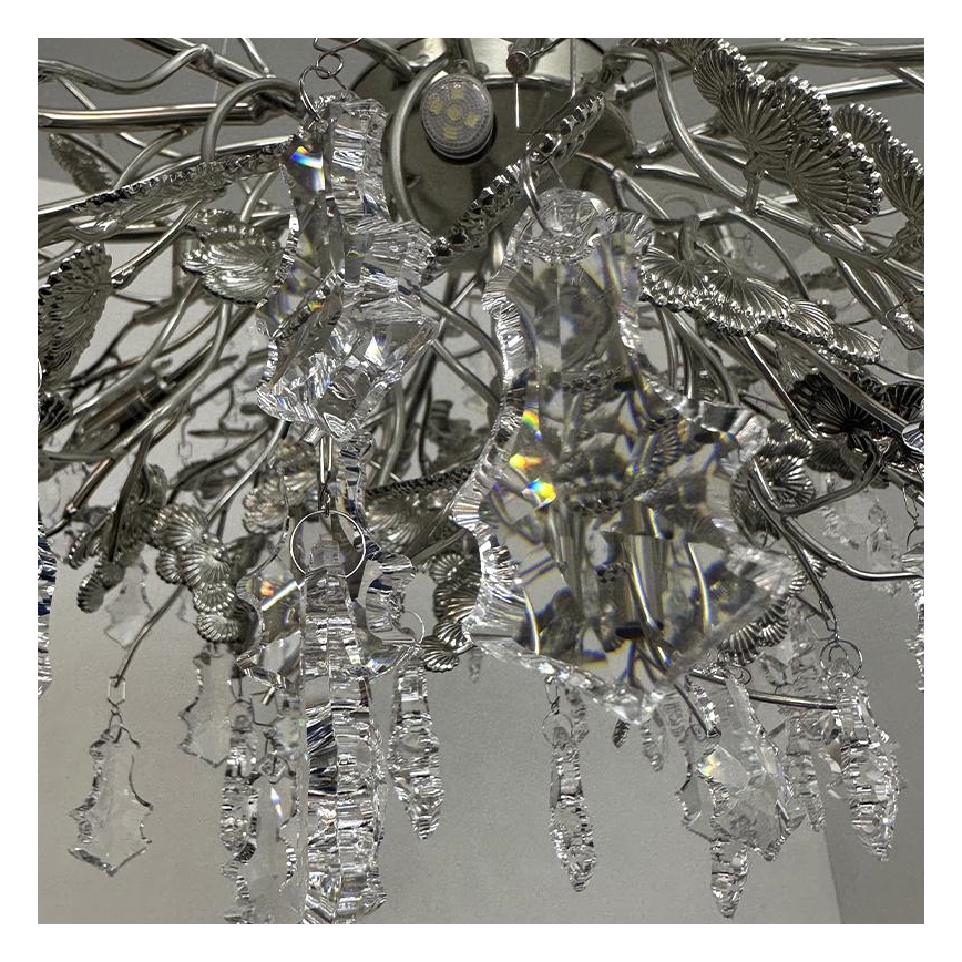 Kristallen hanglamp aan een koord 13xG9/40W/230V glanzend chroom