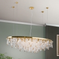 Kristallen hanglamp aan een koord CRYSTALRIVER 21xG9/40W/230V goud