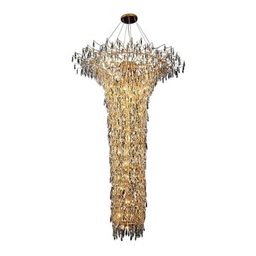 Kristallen hanglamp aan kabel 41xG9/40W/230V goudkleurig