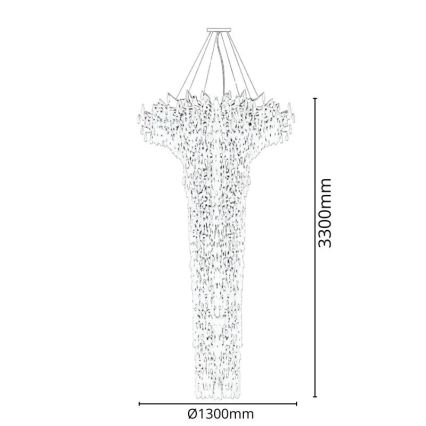 Kristallen hanglamp aan kabel 41xG9/40W/230V goudkleurig