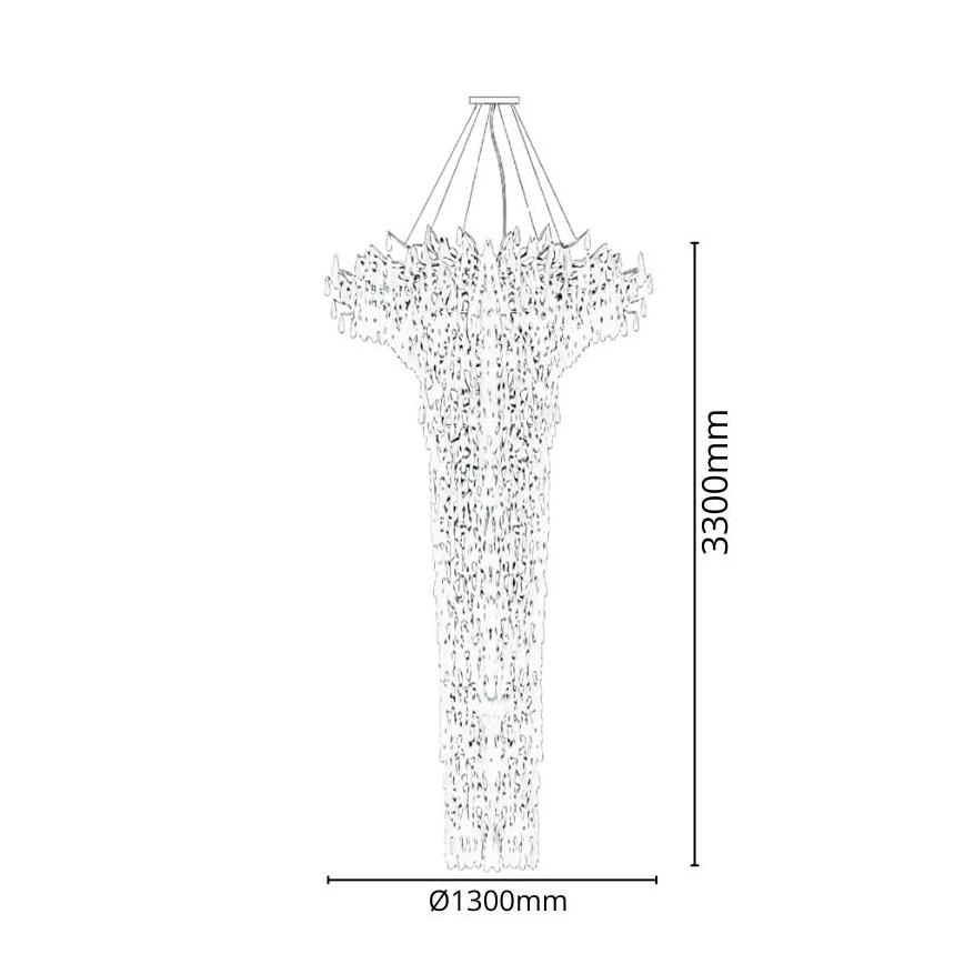 Kristallen hanglamp aan kabel 41xG9/40W/230V goudkleurig