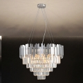 Kristallen kroonluchter met kabelophanging PLAZA 9xE14/40W/230V Ø 60 cm, zilver
