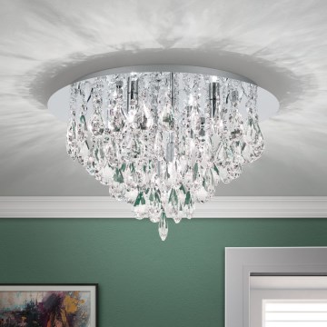 Kristallen plafondlamp CELESTE 6xG9/40W/230V diameter 45 cm glanzend chroom