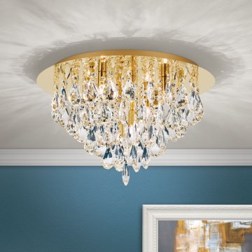 Kristallen plafondlamp CELESTE 6xG9/40W/230V diameter 45 cm goud