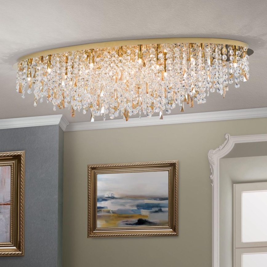 Kristallen plafondlamp CRYSTALRIVER 21xG9/40W/230V goud