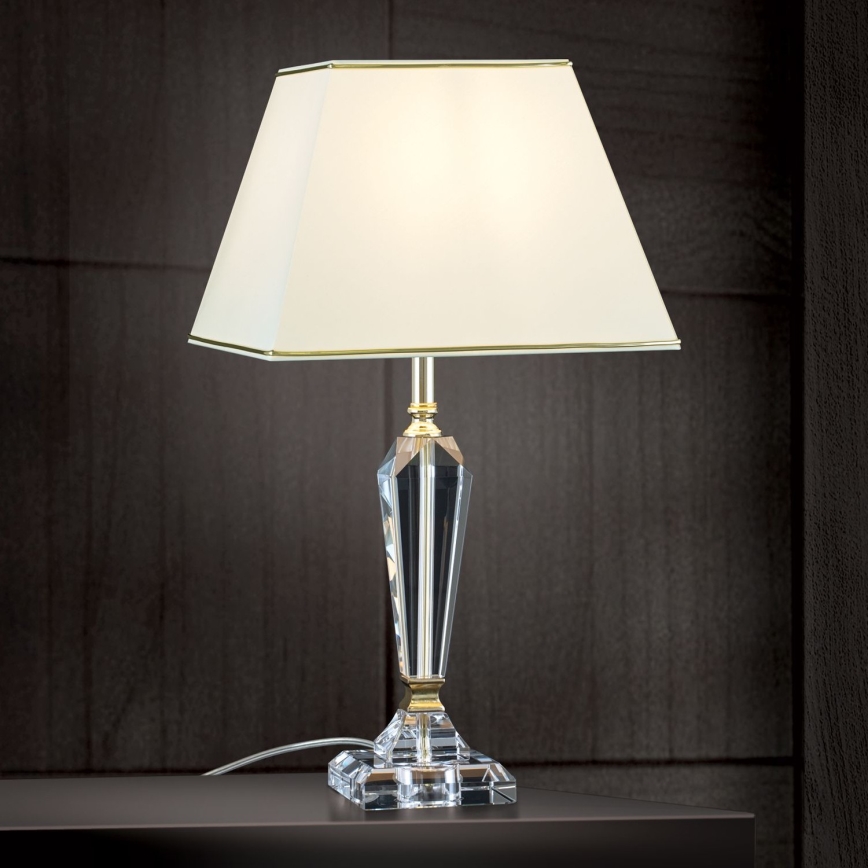 Kristallen tafellamp VERONIQUE 1xE27/60W/230V crème/doorzichtig