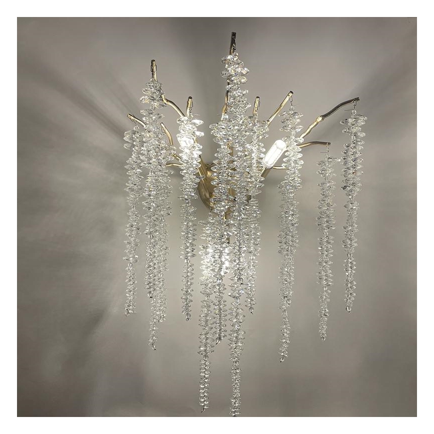 Kristallen wandlamp 3xG9/40W/230V Roségoud