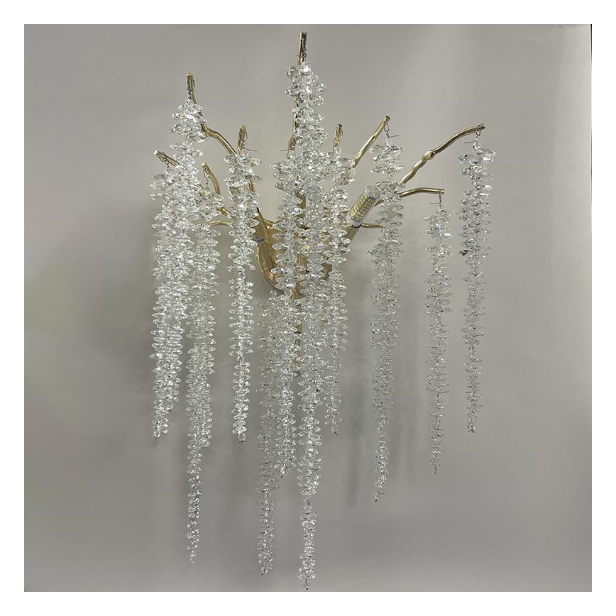 Kristallen wandlamp 3xG9/40W/230V Roségoud