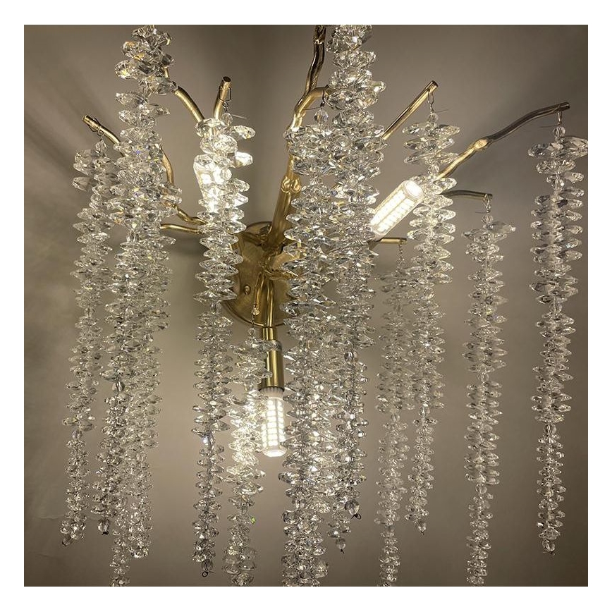 Kristallen wandlamp 3xG9/40W/230V Roségoud