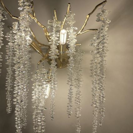 Kristallen wandlamp 3xG9/40W/230V Roségoud