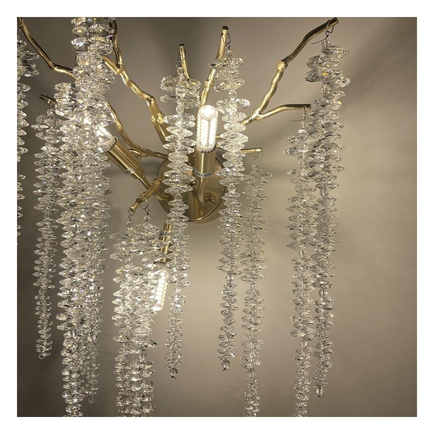 Kristallen wandlamp 3xG9/40W/230V Roségoud