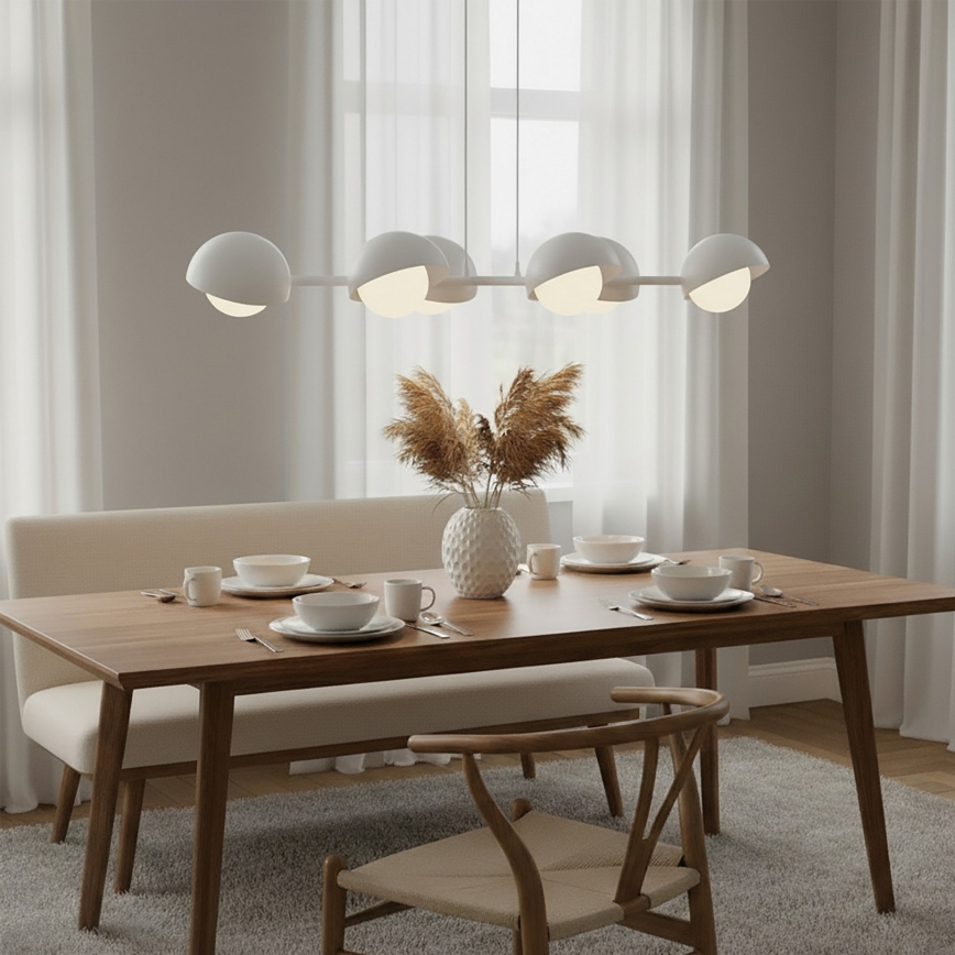 Kroonluchter aan kabel BOOM 6xG9/8W/230V wit